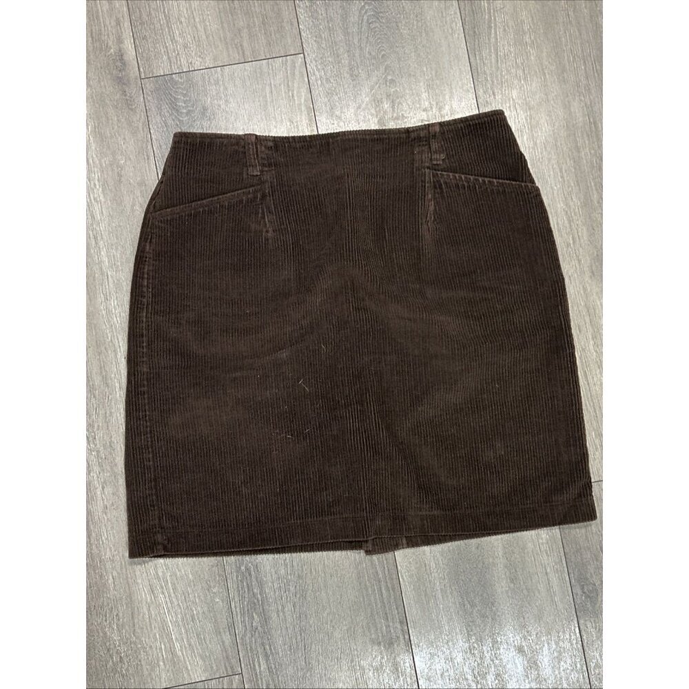 Eddie Bauer Brown Vtg Corduroy Skirt Womens Size 14 Brown All Cotton Fast Ship